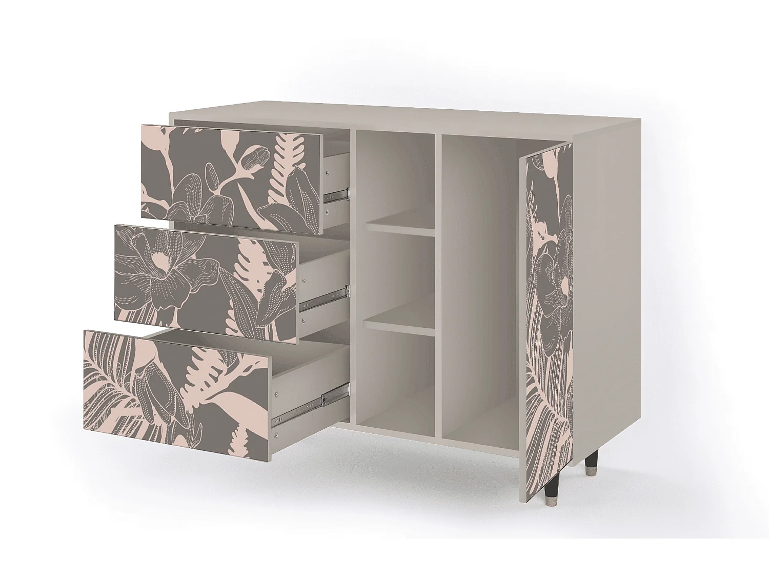 Credenza - 125x98x48 cm - BS2 - Issabelline Flower, Sabbia