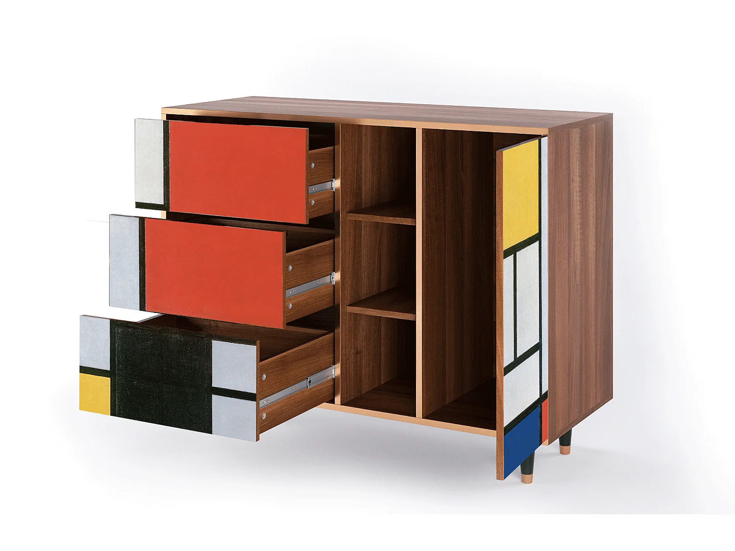 Kredens - 125x98x48 cm - BS2 - Composition, Orzech