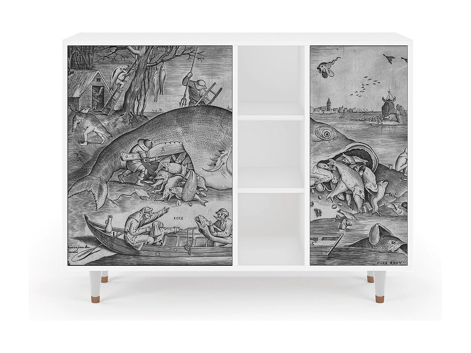 Aparador - 125x98x48 cm - BS2 - Big Fish Eat Little, Blanco