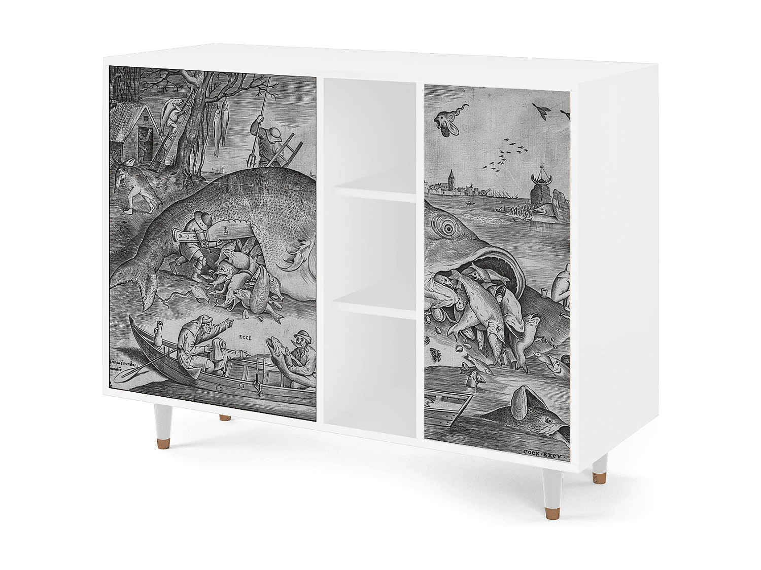 Aparador - 125x98x48 cm - BS2 - Big Fish Eat Little, Blanco