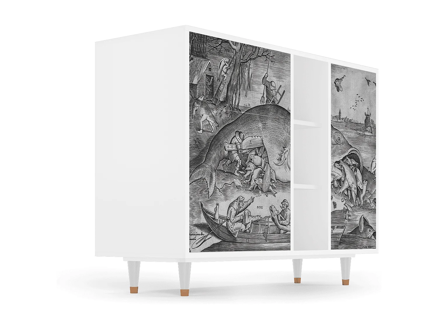 Aparador - 125x98x48 cm - BS2 - Big Fish Eat Little, Blanco