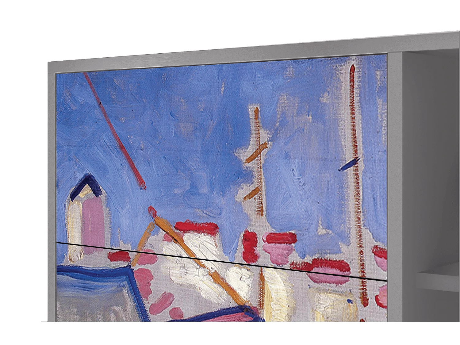 Dressoir - 125x98x48 cm - BS2 - The Port of Collioure , Grijs