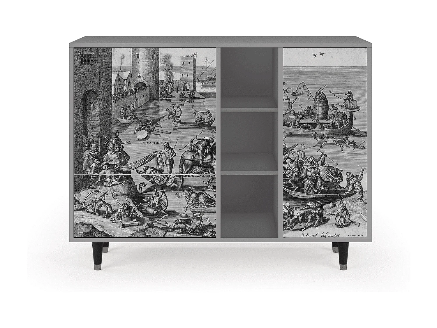 Buffet - 125x98x48 cm - BS2 - Saint Martin, Gris