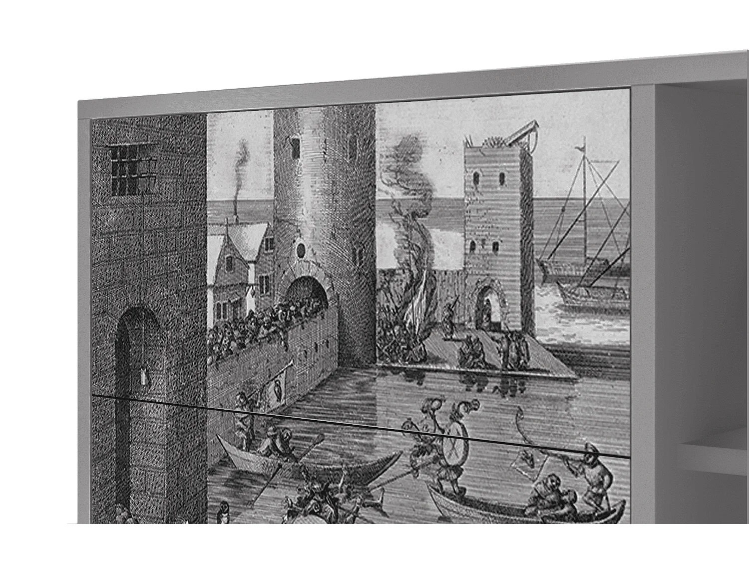 Buffet - 125x98x48 cm - BS2 - Saint Martin, Gris