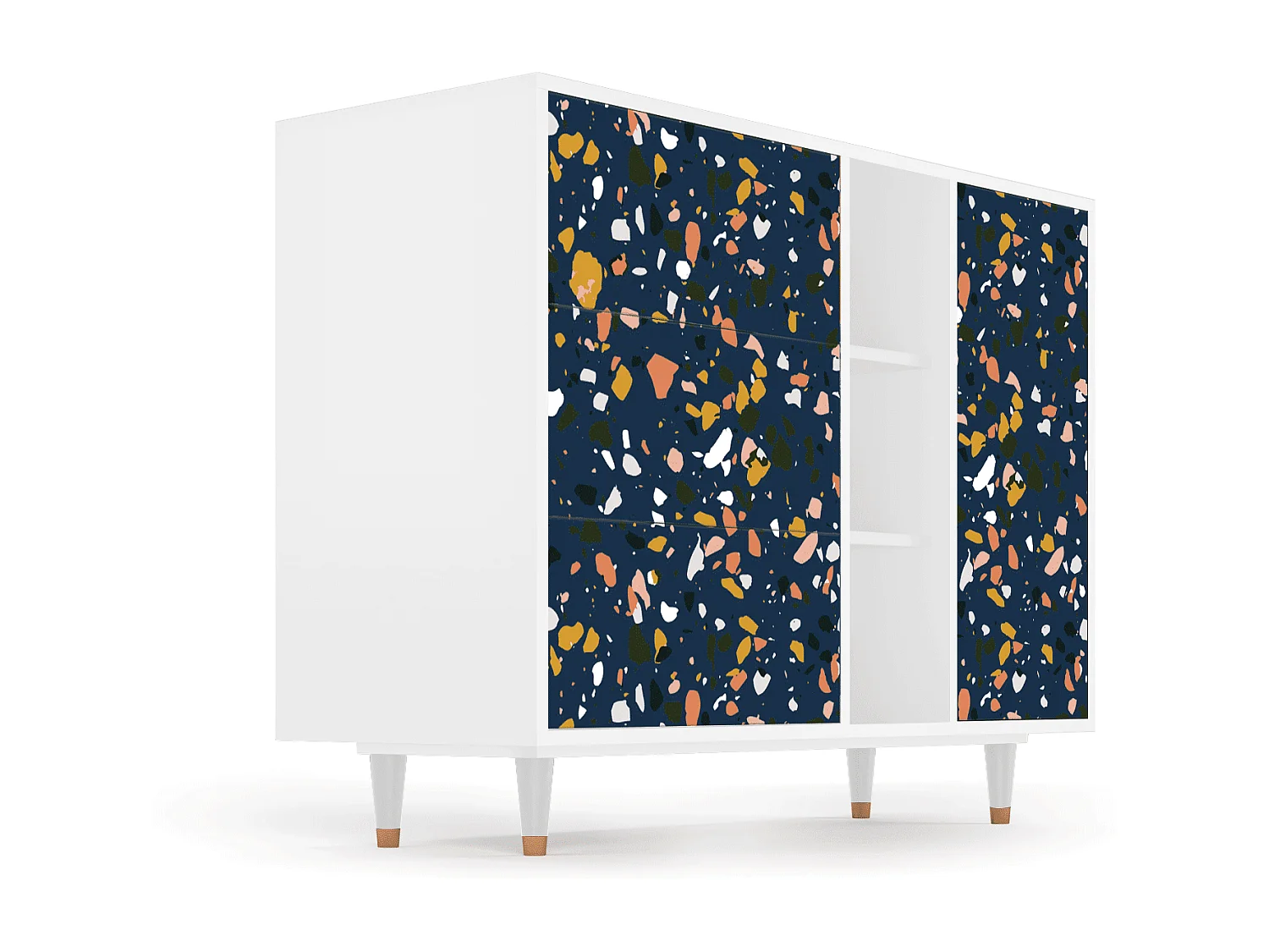 Buffet - 125x98x48 cm - BS2 - Night Sky Langhterns, Blanc
