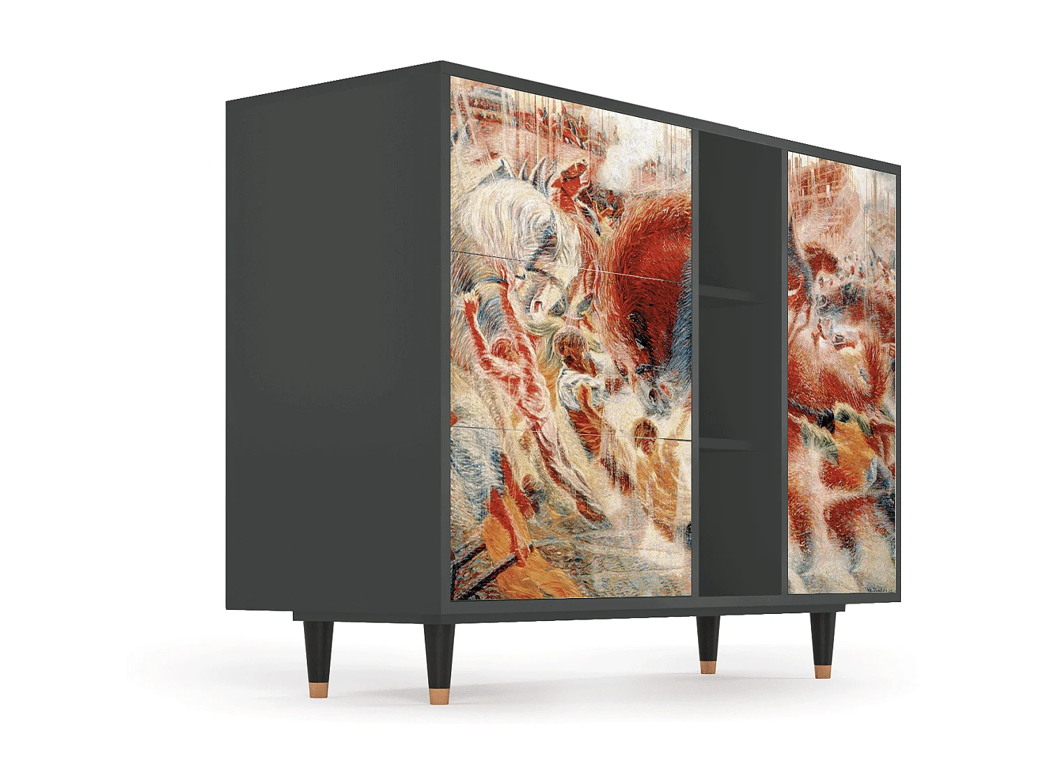 Kredens - 125x98x48 cm - BS2 - The City Rises, Antracyt