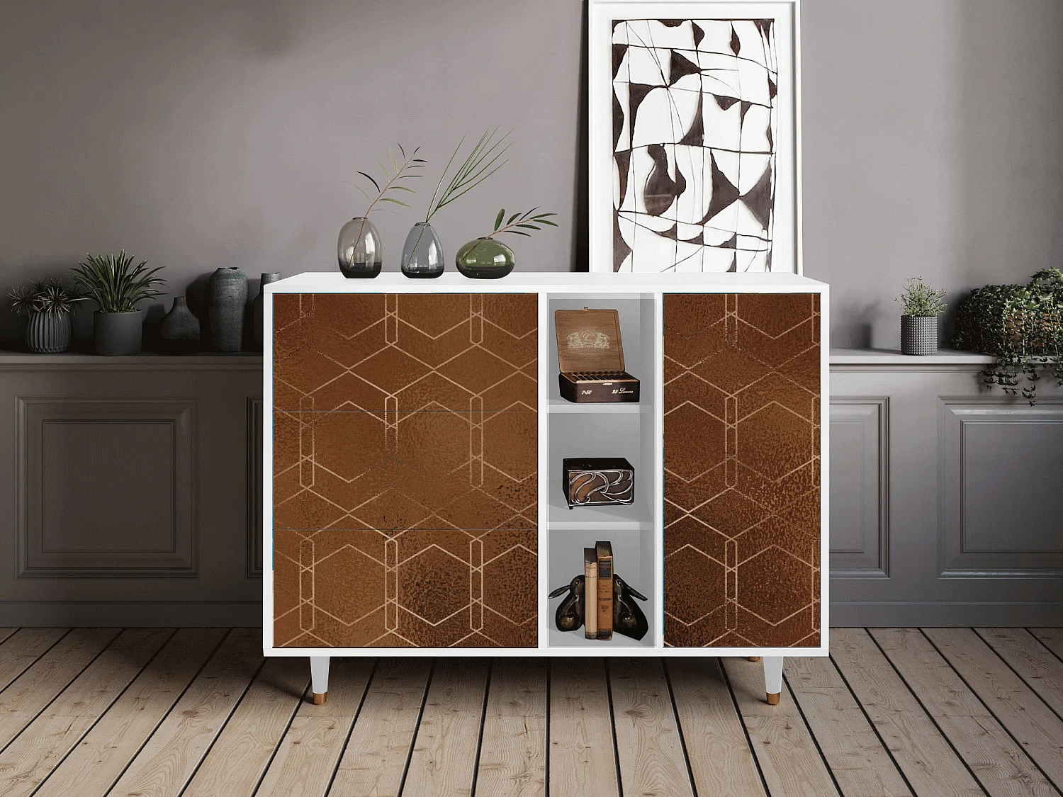 Credenza - 125x98x48 cm - BS2 - Chocolate Bar, Bianco