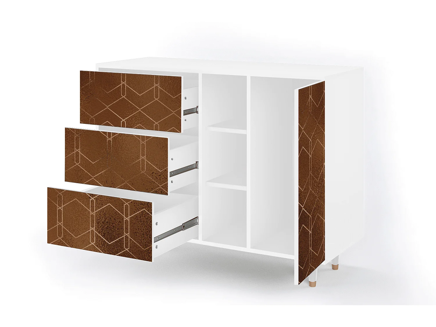 Credenza - 125x98x48 cm - BS2 - Chocolate Bar, Bianco