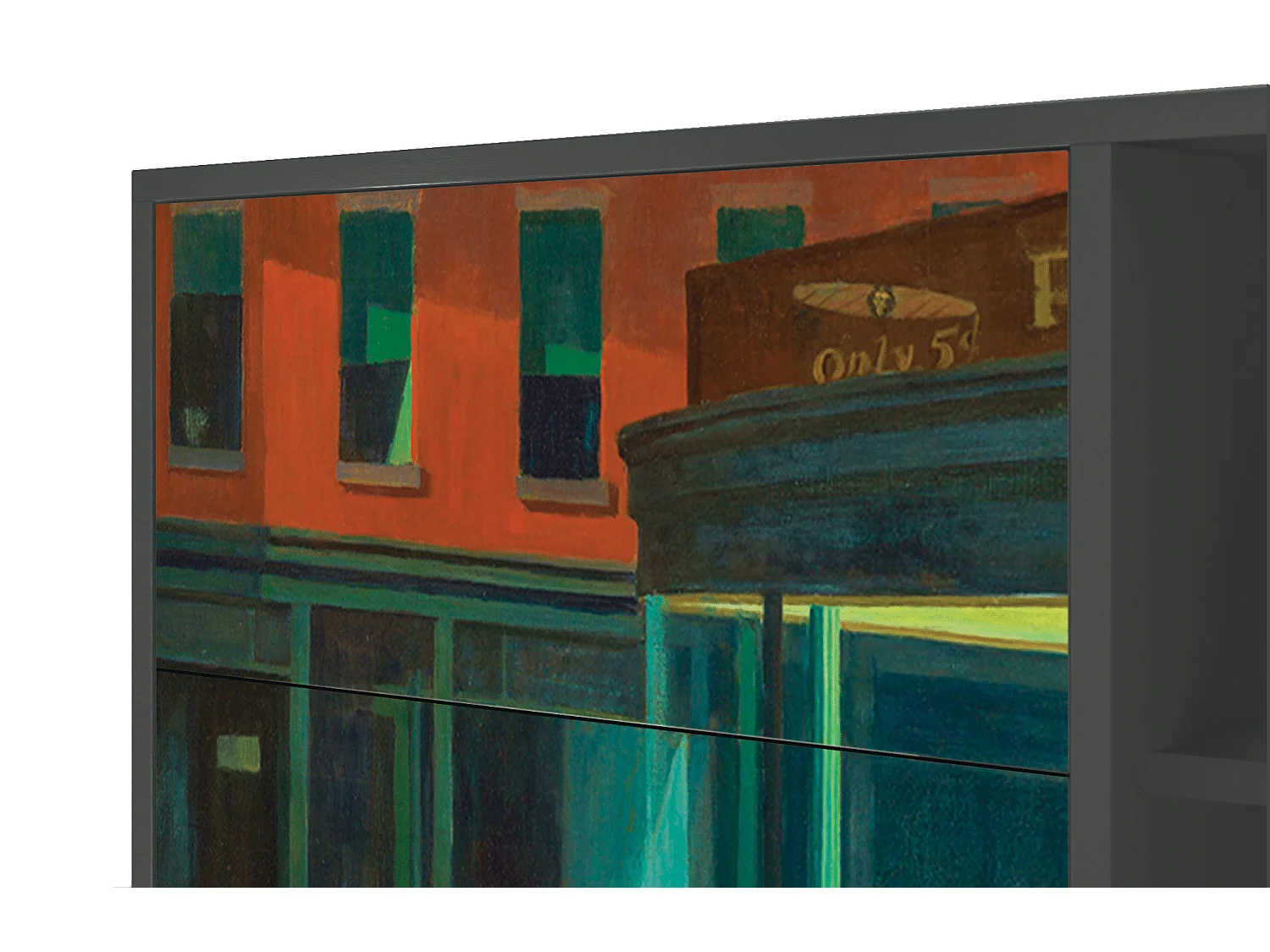 Dressoir - 125x98x48 cm - BS2 - Nighthawks by Hopper, Antraciet