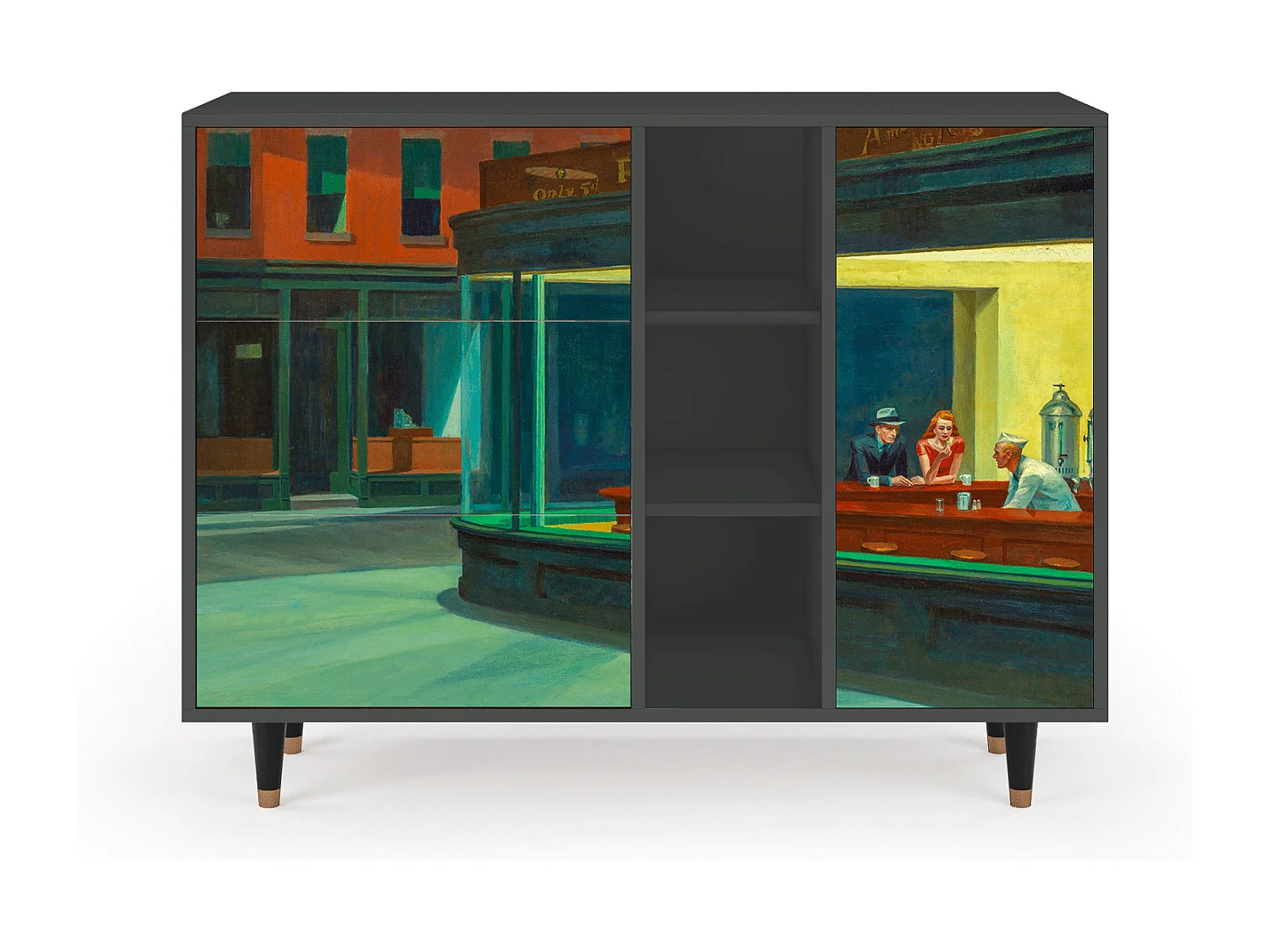 Buffet - 125x98x48 cm - BS2 - Nighthawks by Hopper, Anthracite