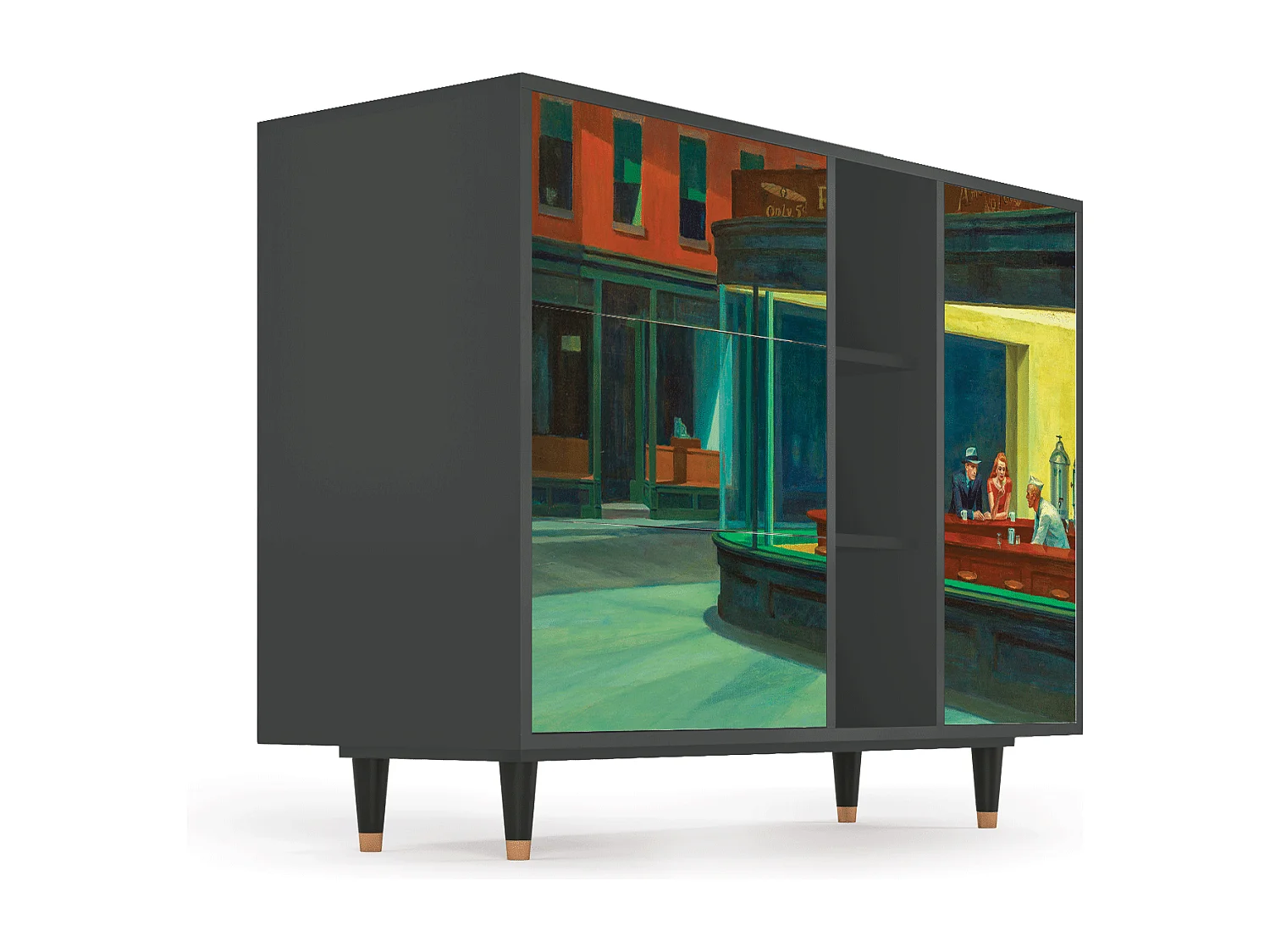 Buffet - 125x98x48 cm - BS2 - Nighthawks by Hopper, Anthracite