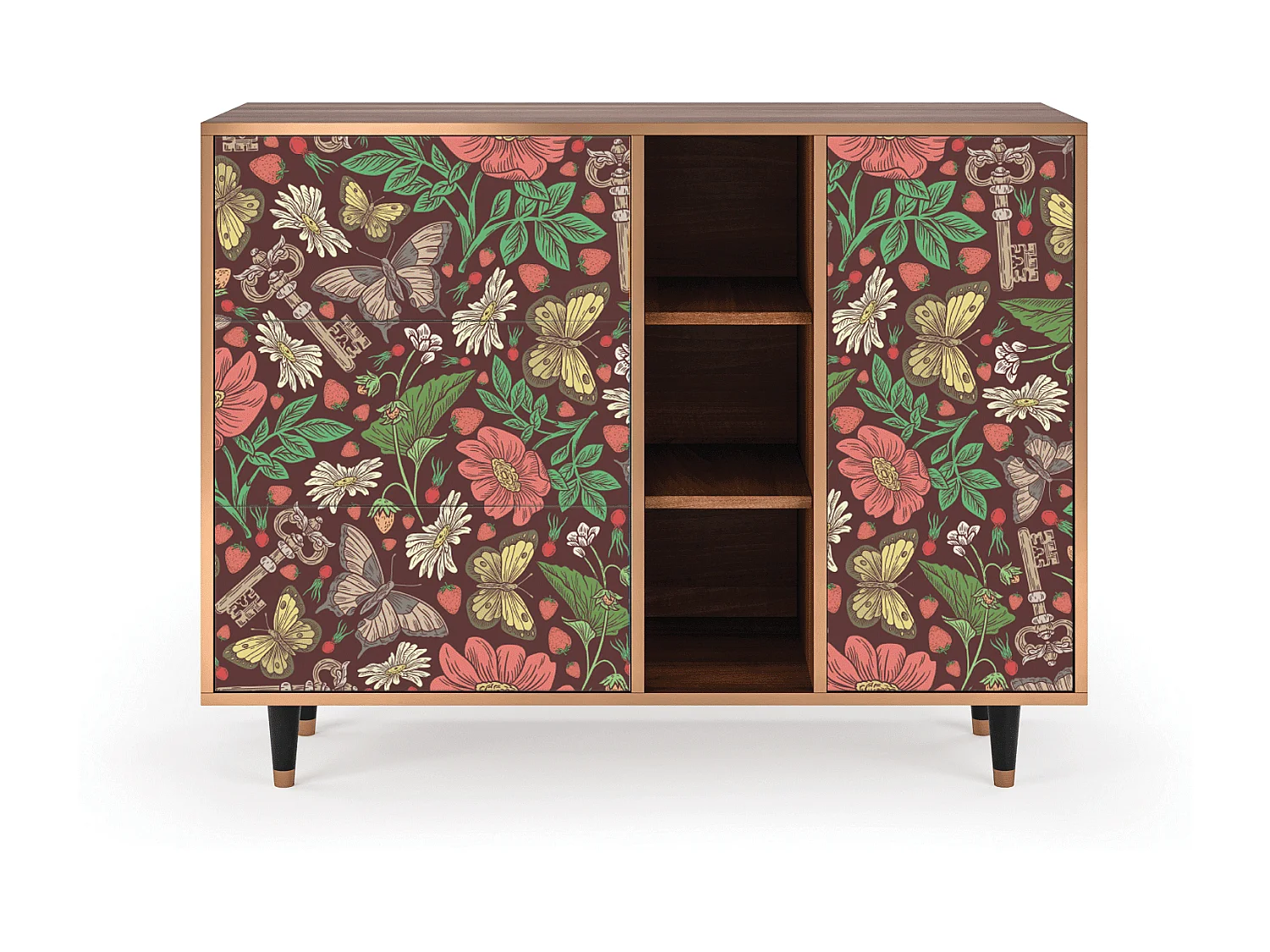 Credenza - 125x98x48 cm - BS2 - Alice in Wonderland, Noce