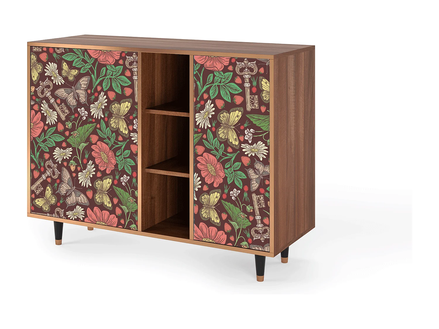 Credenza - 125x98x48 cm - BS2 - Alice in Wonderland, Noce
