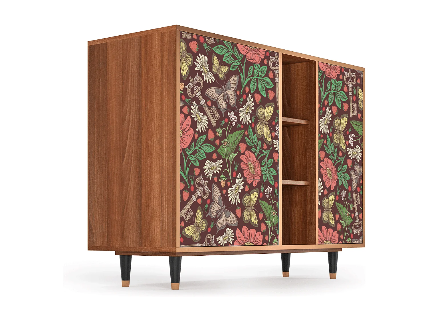 Credenza - 125x98x48 cm - BS2 - Alice in Wonderland, Noce