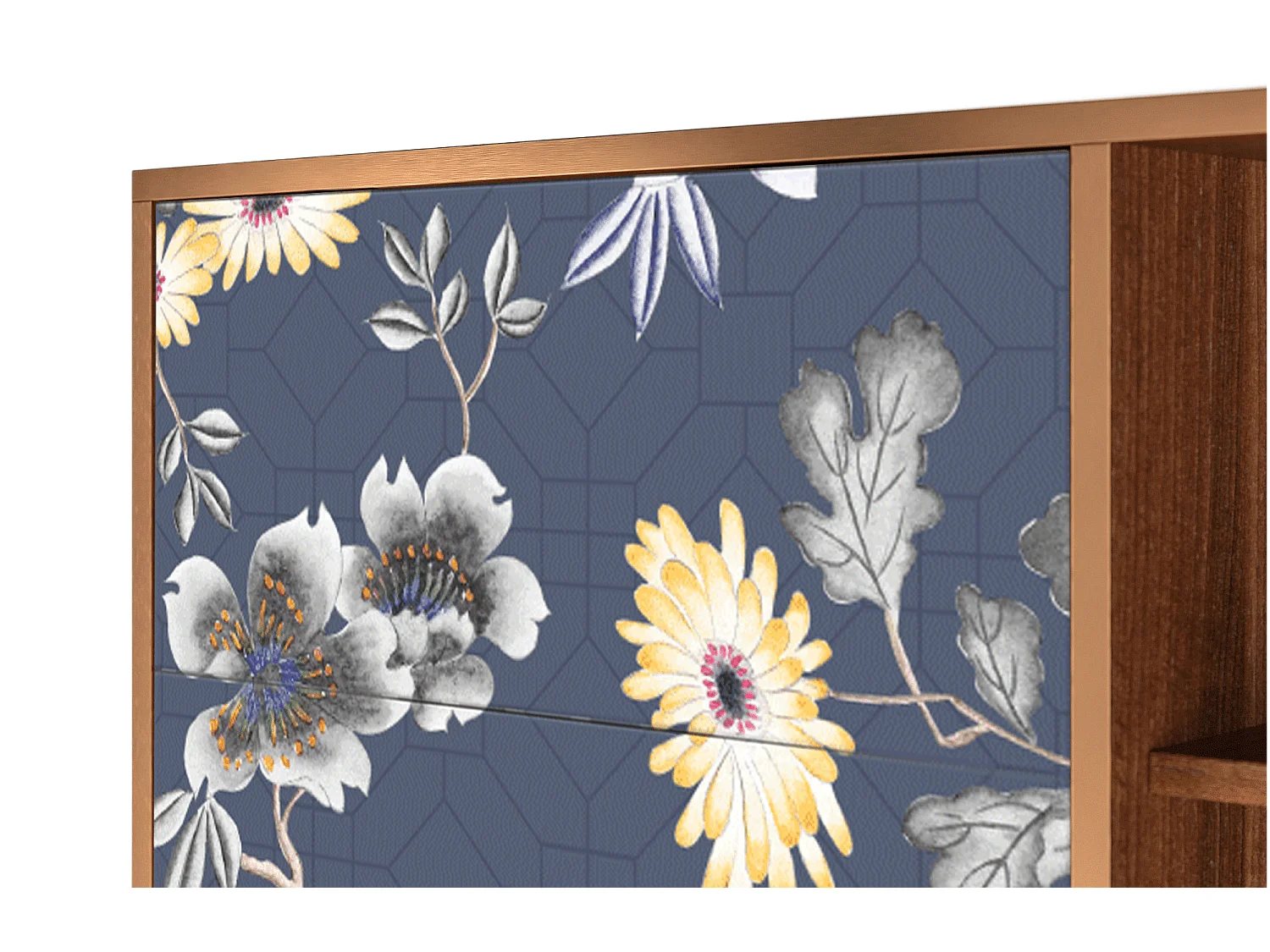Credenza - 125x98x48 cm - BS2 - Dark Flower Bed, Noce