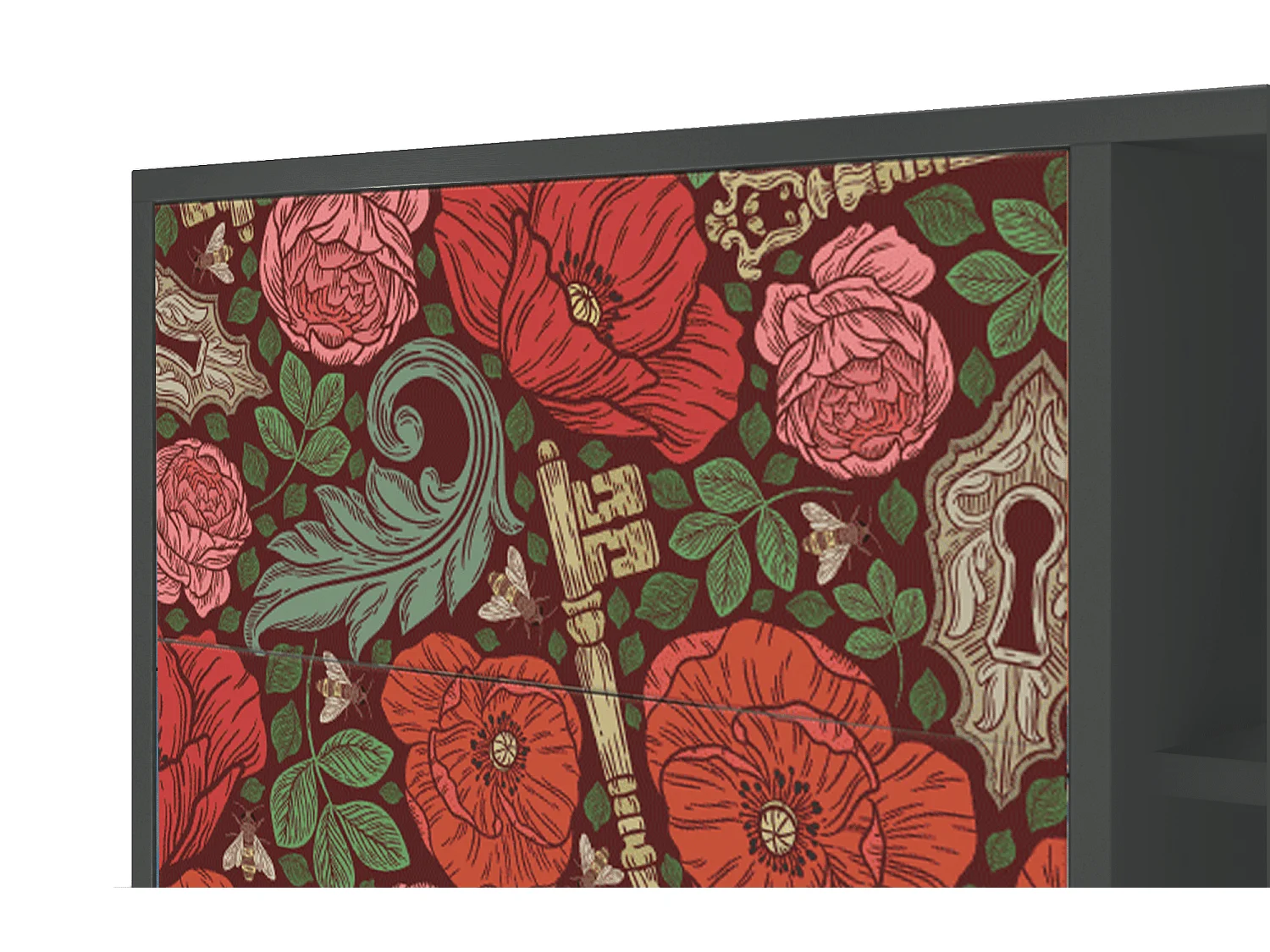 Sideboard - 125x98x48 cm - BS2 - Poppy Garden, Anthrazit