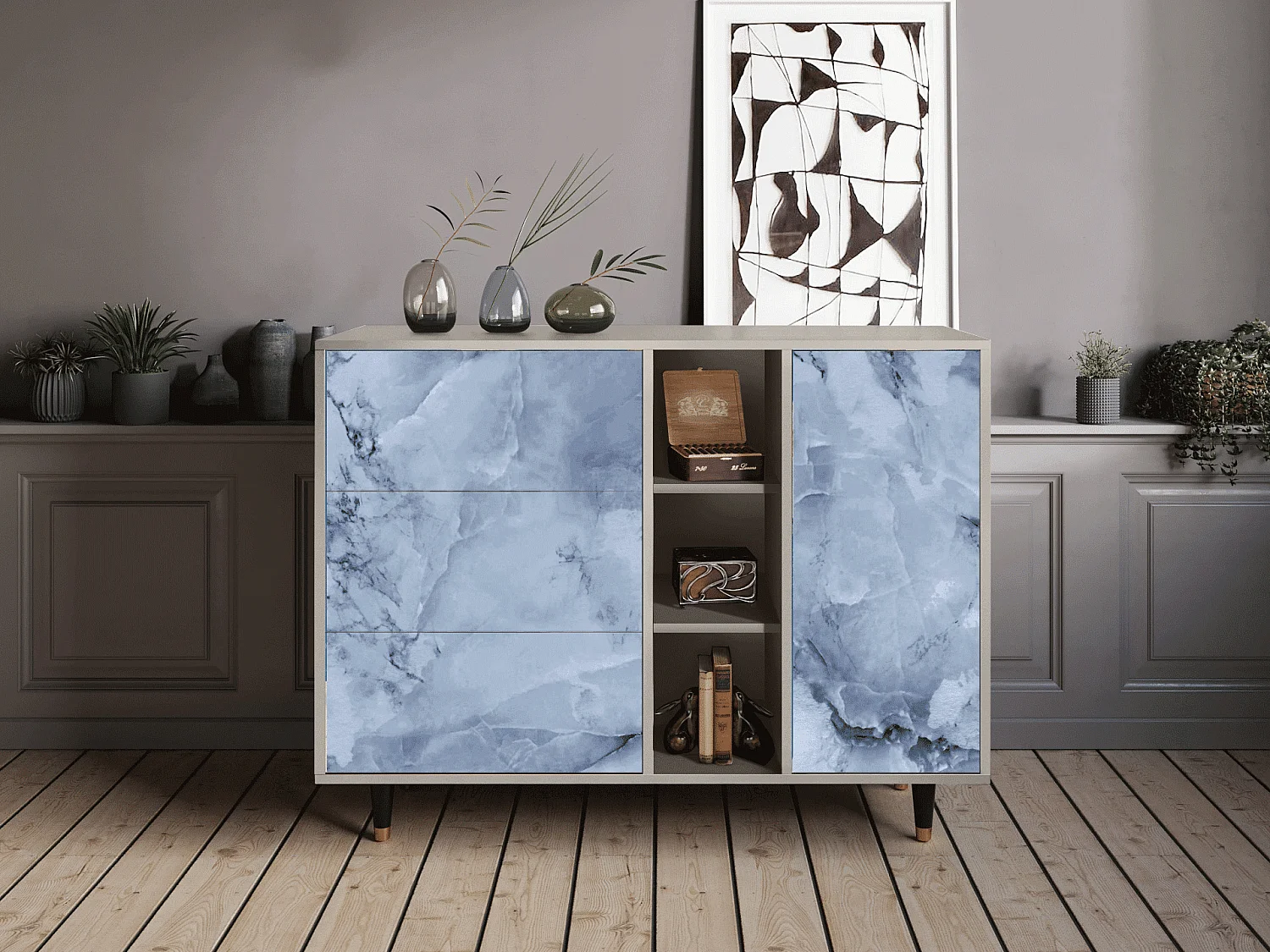 Buffet - 125x98x48 cm - BS2 - Feather Ice, Sable