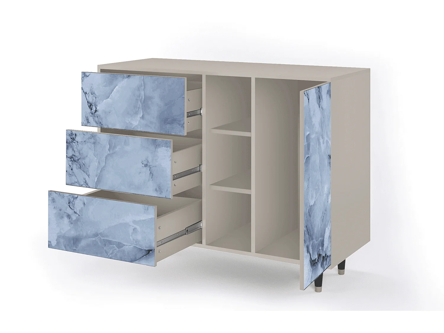 Buffet - 125x98x48 cm - BS2 - Feather Ice, Sable