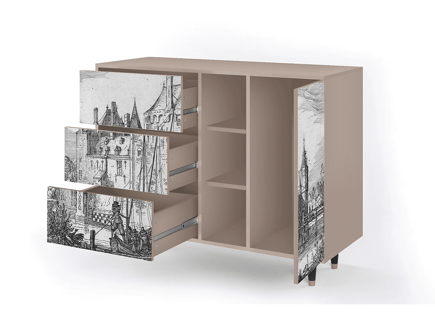 Credenza - 125x98x48 cm - BS2 - Castle by Breugel, Latte