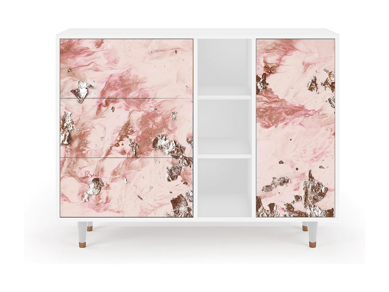 Aparador - 125x98x48 cm - BS2 - Cotton Candy, Branco