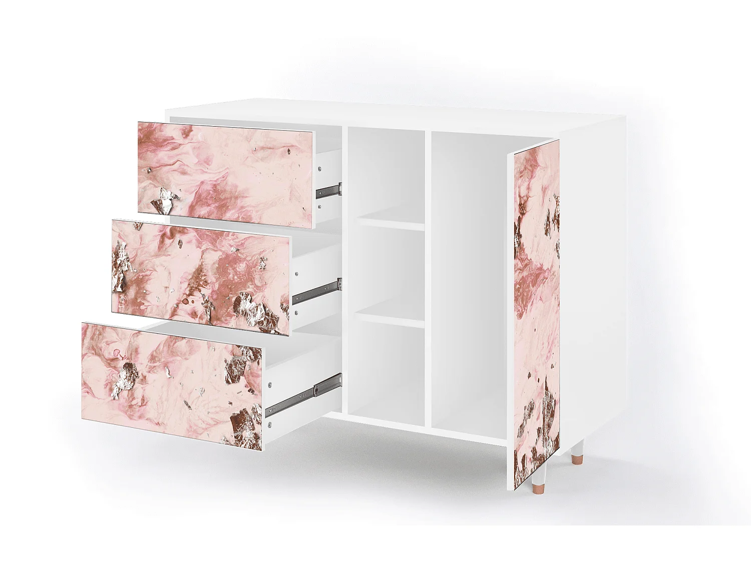 Aparador - 125x98x48 cm - BS2 - Cotton Candy, Branco