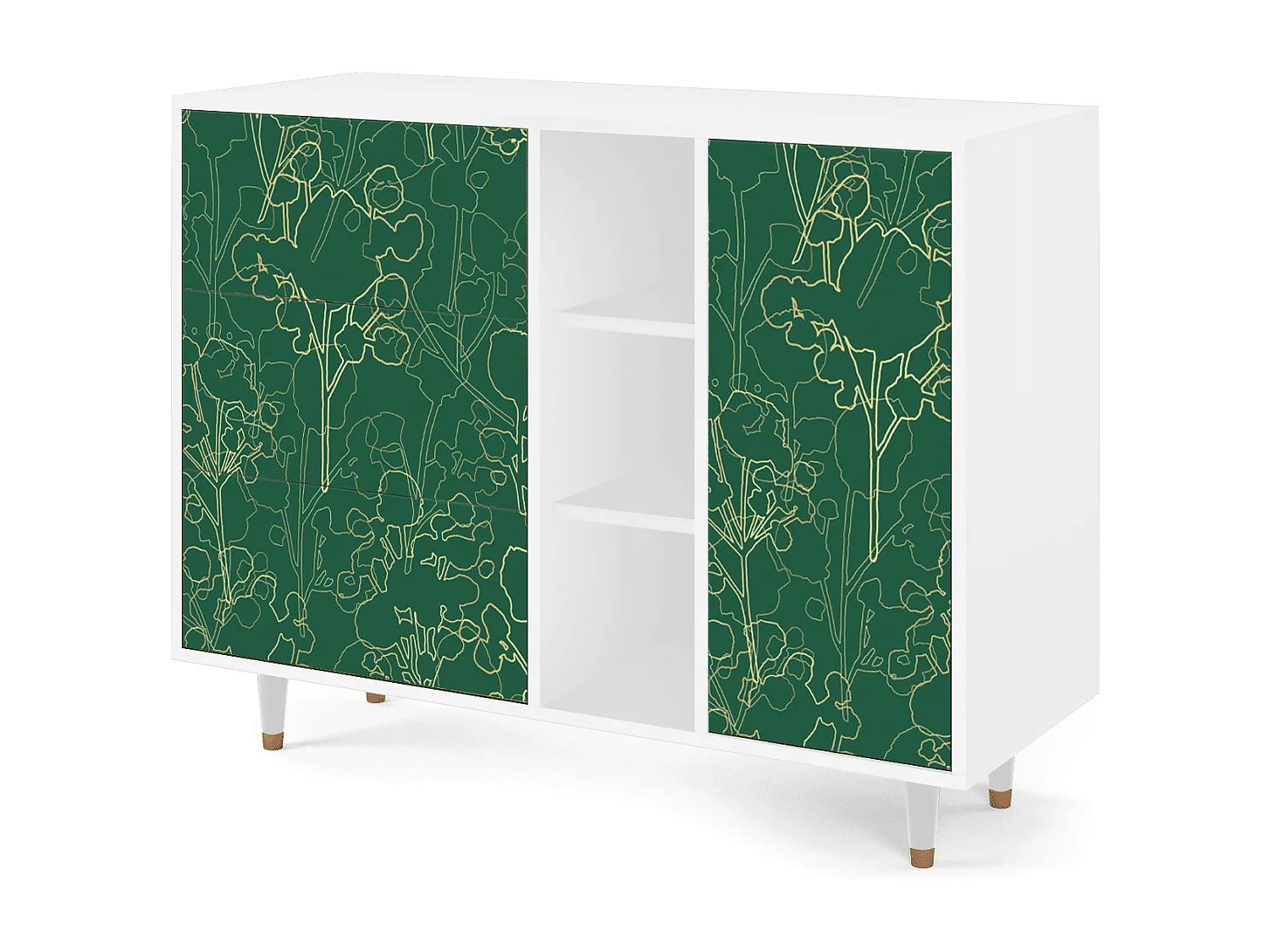 Aparador - 125x98x48 cm - BS2 - Emerald Forest, Blanco