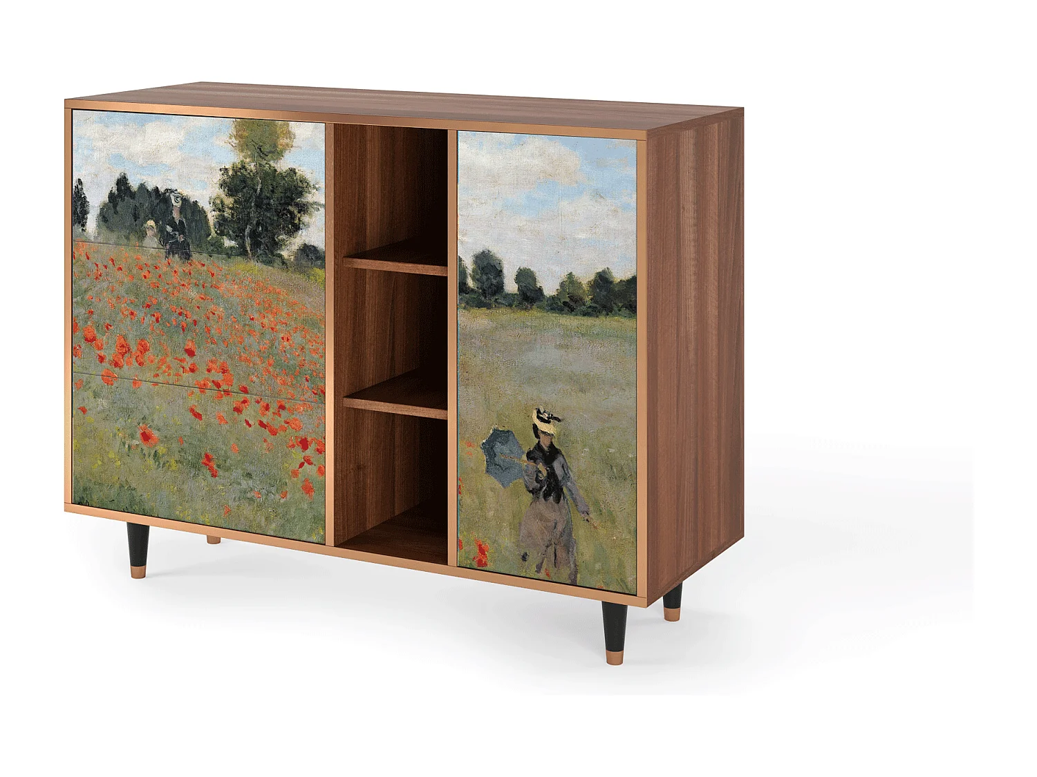 Dressoir - 125x98x48 cm - BS2 - The Poppy Field   , Walnoot
