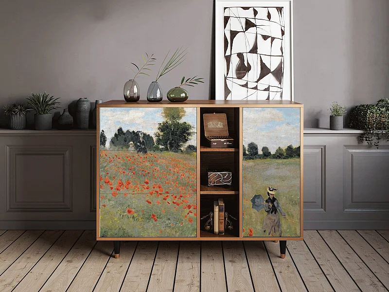 Buffet - 125x98x48 cm - BS2 - The Poppy Field   , Noyer