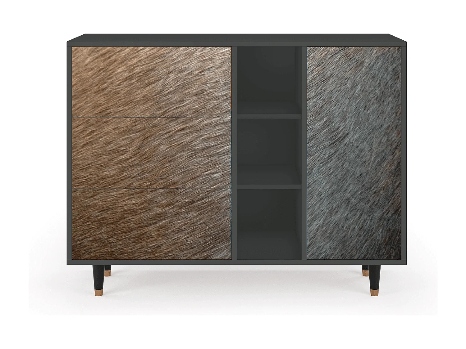 Buffet - 125x98x48 cm - BS2 - Peanut Hair, Anthracite