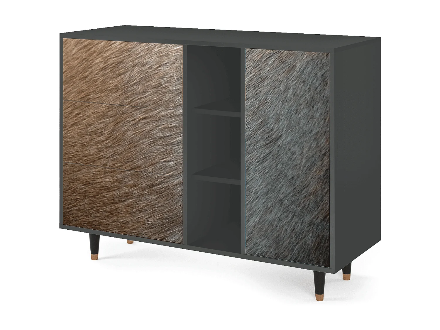 Buffet - 125x98x48 cm - BS2 - Peanut Hair, Anthracite