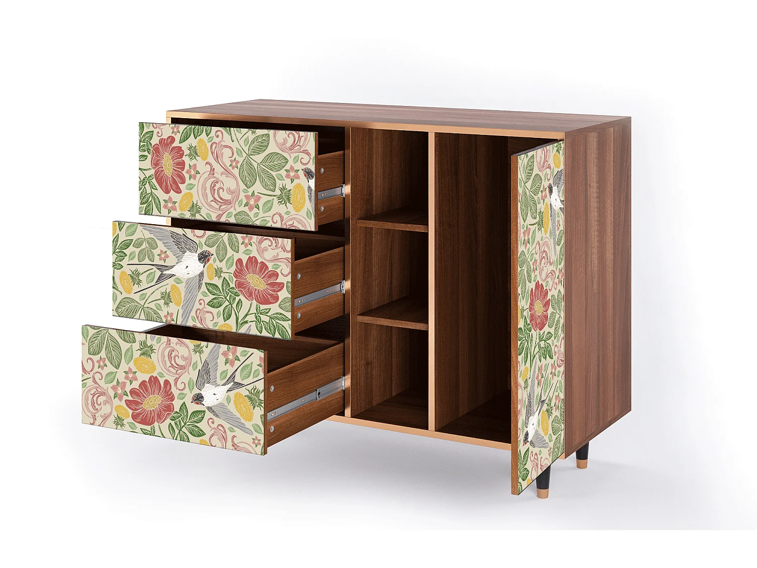 Buffet - 125x98x48 cm - BS2 - Spring Swallow, Noyer