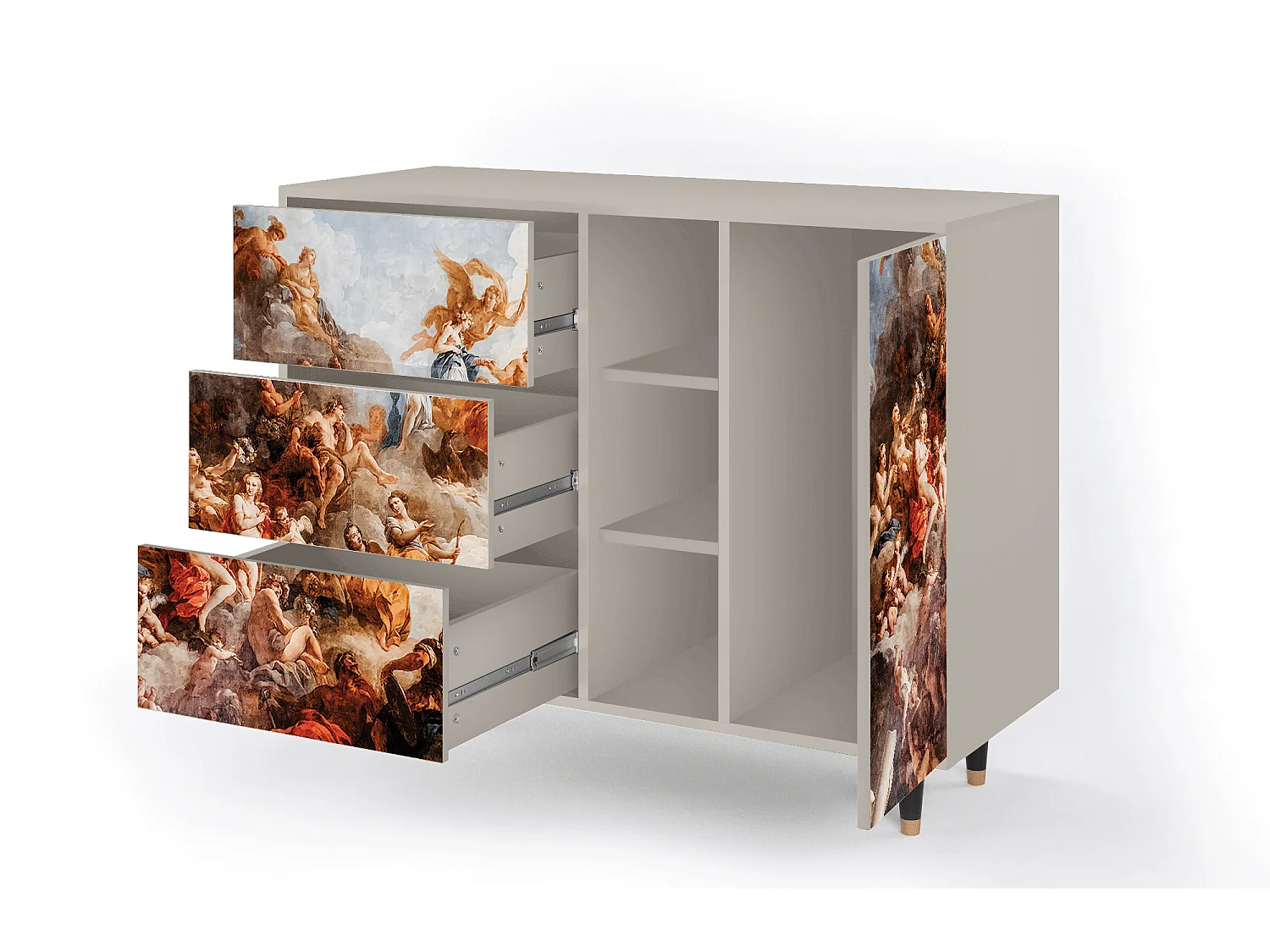 Aparador - 125x98x48 cm - BS2 - Versailles, Areia