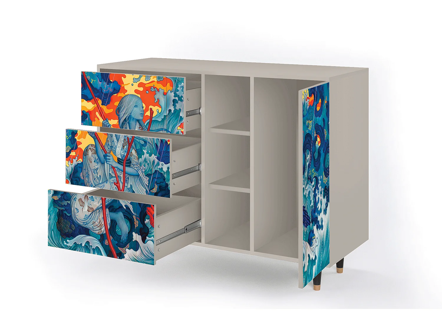 Buffet - 125x98x48 cm - BS2 - The Girl - James Jean, Sable