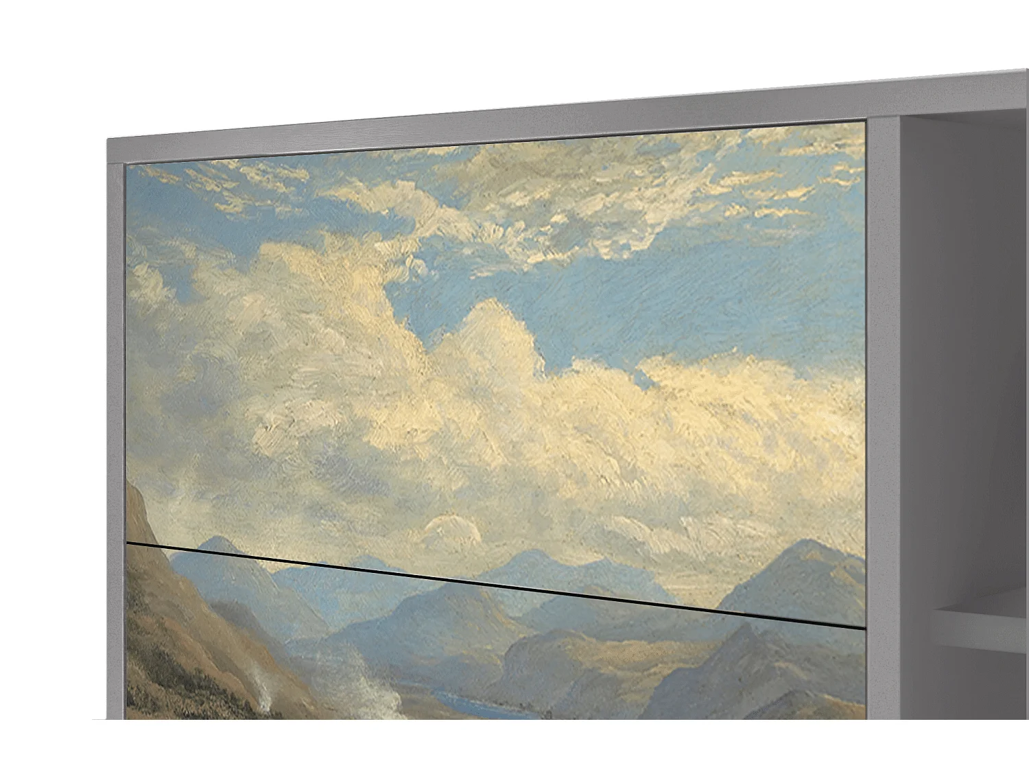 Credenza - 125x98x48 cm - BS2 - View Across the Plains , Grigio