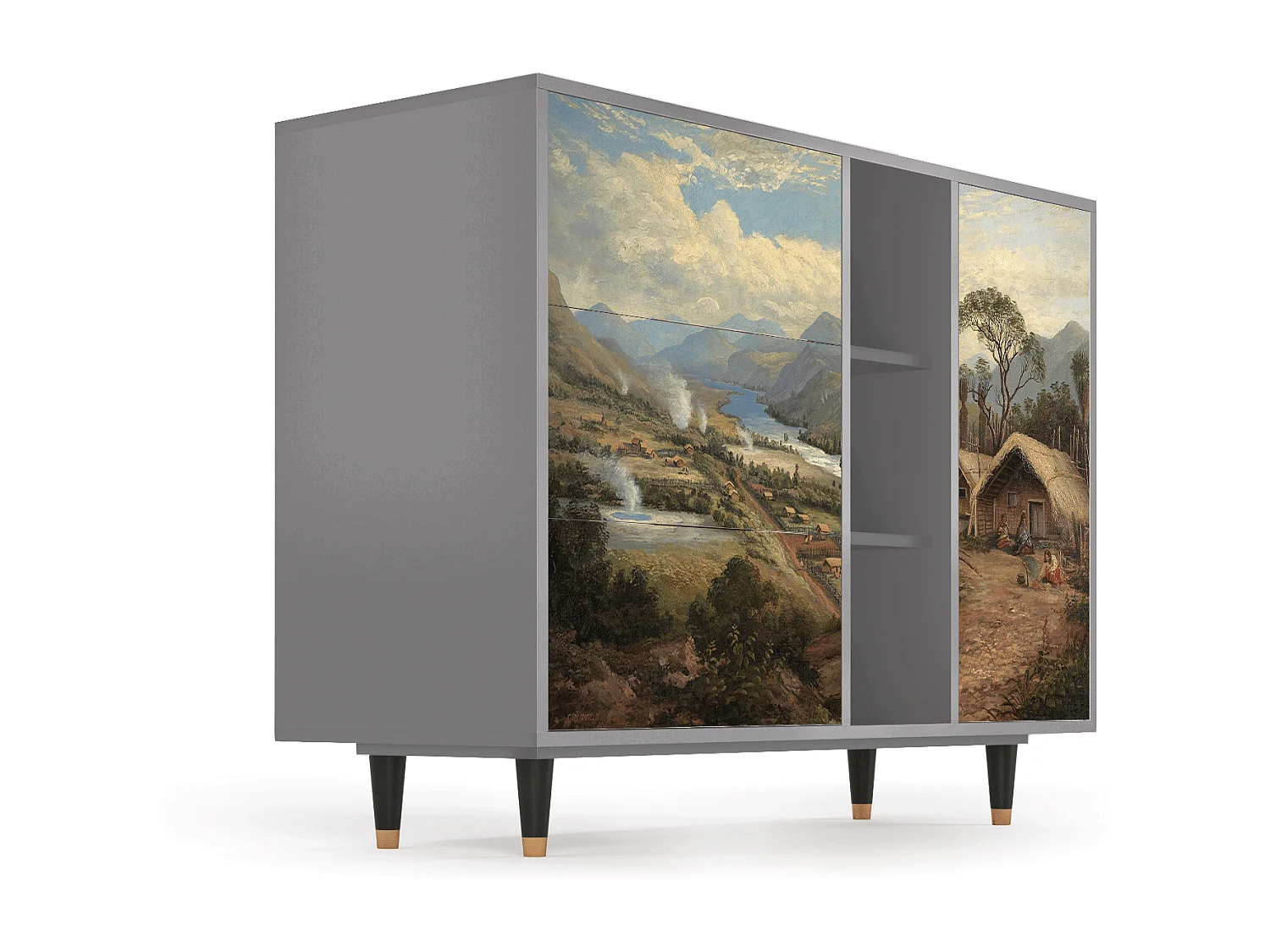 Buffet - 125x98x48 cm - BS2 - View Across the Plains , Gris