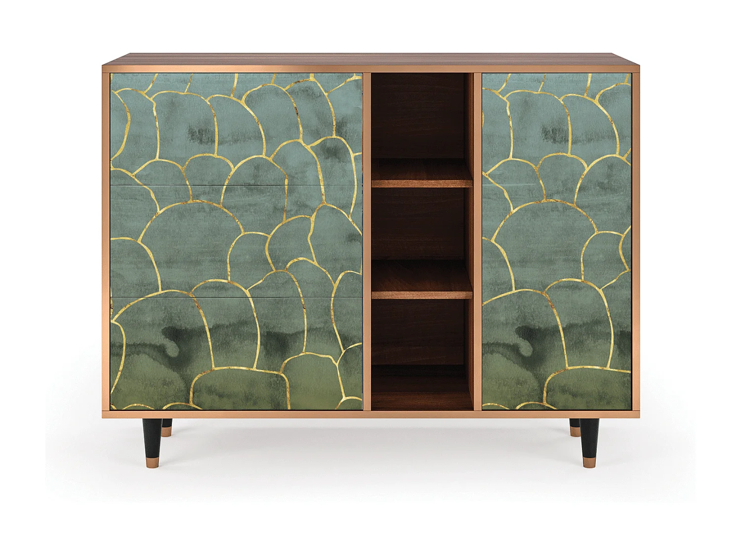 Buffet - 125x98x48 cm - BS2 - Magnificent Water Lily, Noyer