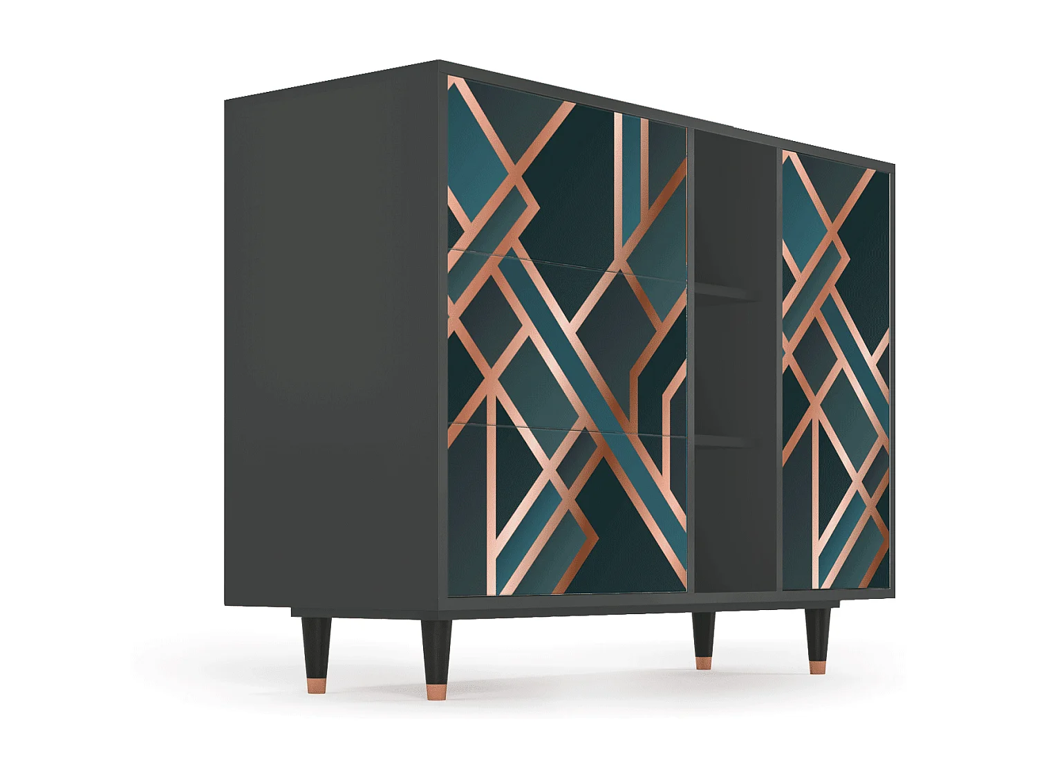 Buffet - 125x98x48 cm - BS2 - Bronze Crossroad, Anthracite