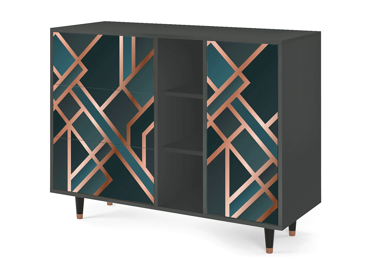 Sideboard - 125x98x48 cm - BS2 - Bronze Crossroad, Anthrazit