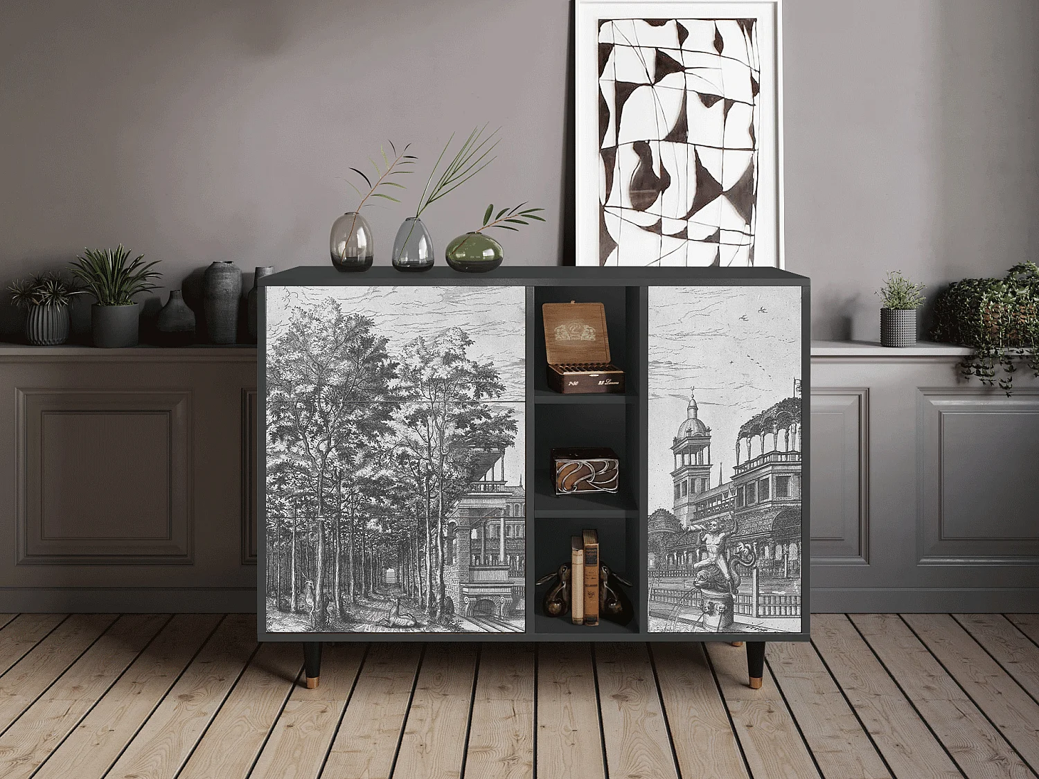 Aparador - 125x98x48 cm - BS2 - View of the Piazza, Antracite