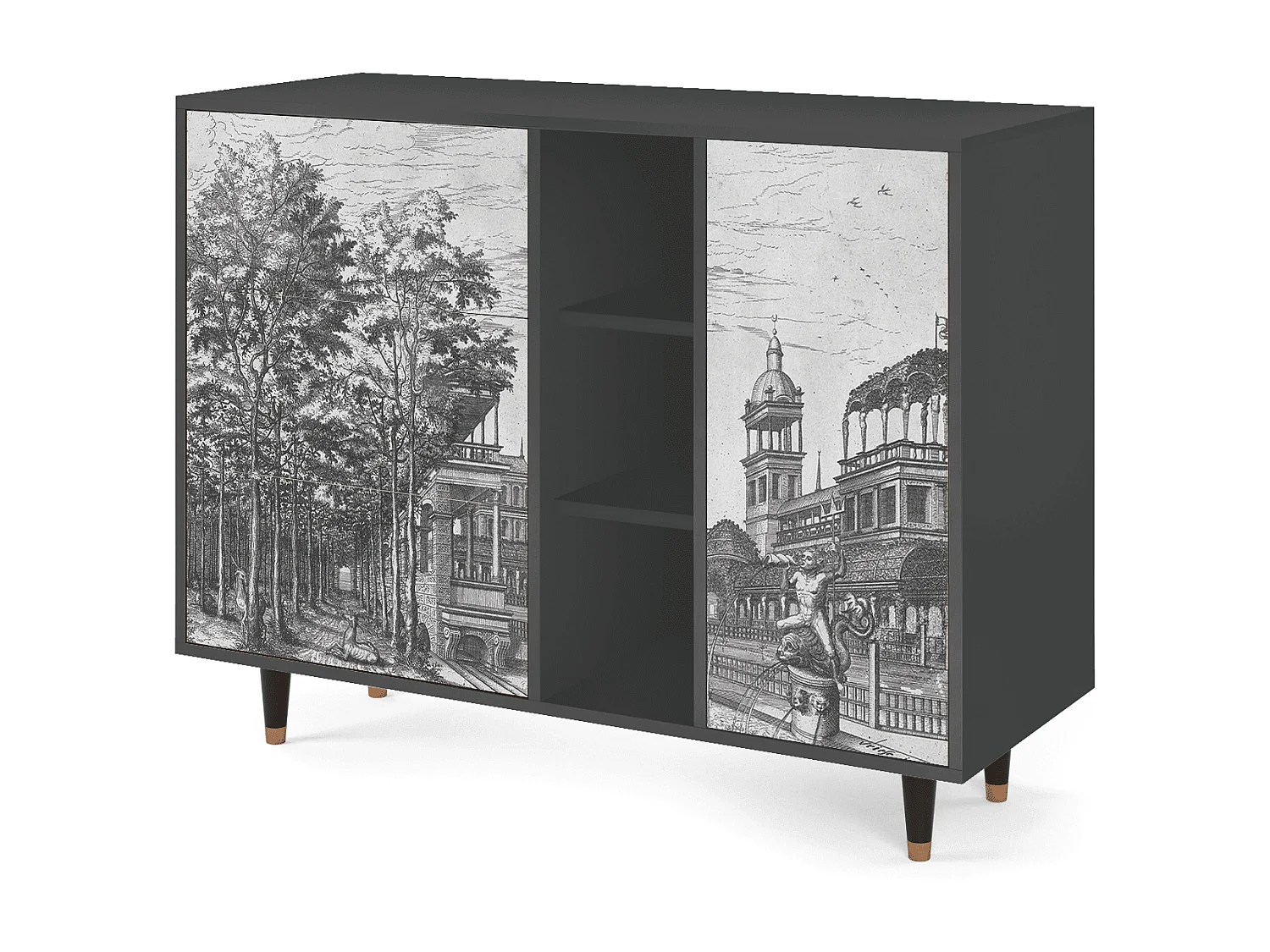 Aparador - 125x98x48 cm - BS2 - View of the Piazza, Antracite