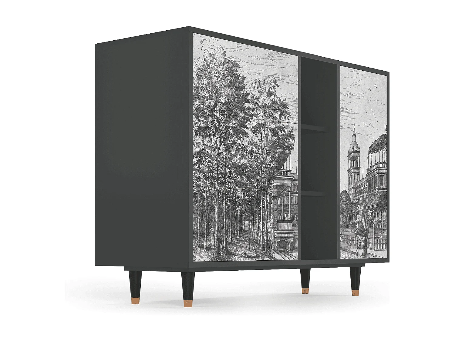 Aparador - 125x98x48 cm - BS2 - View of the Piazza, Antracite