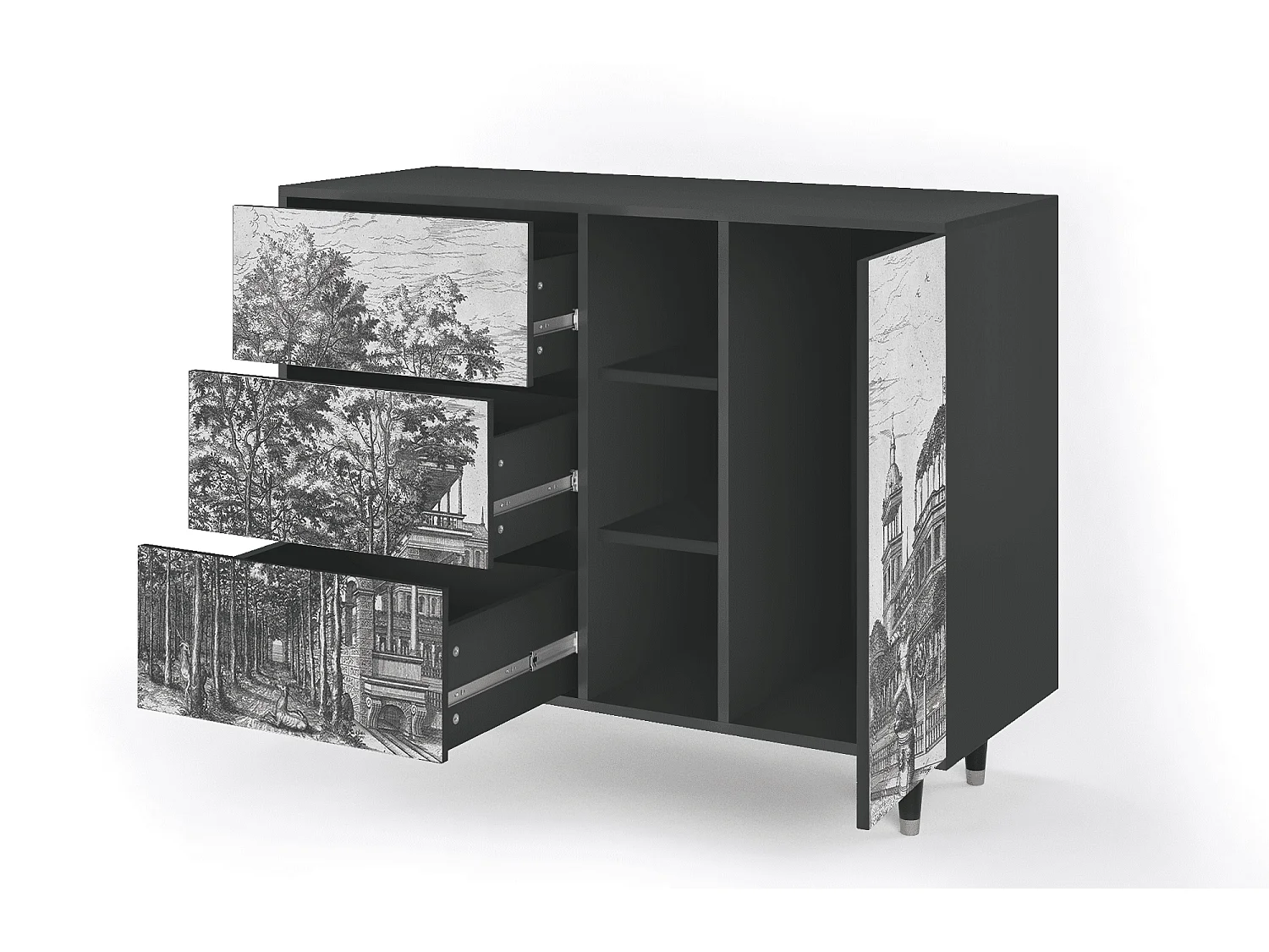 Aparador - 125x98x48 cm - BS2 - View of the Piazza, Antracite