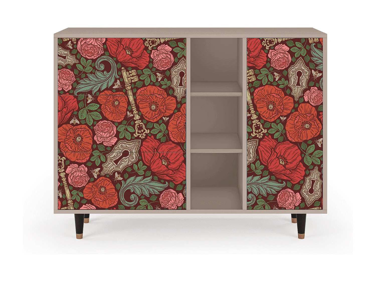 Sideboard - 125x98x48 cm - BS2 - Poppy Garden, Latte
