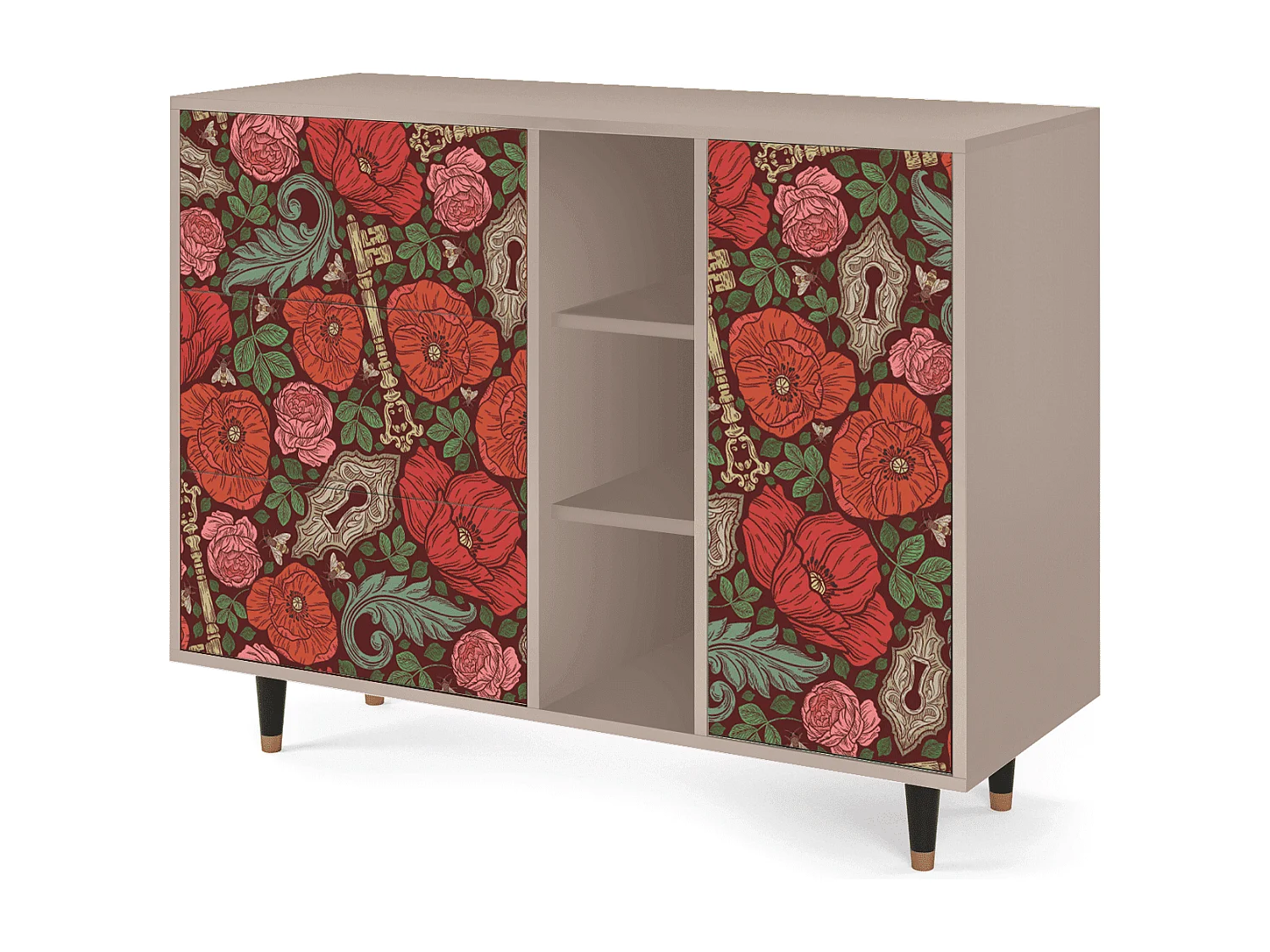 Sideboard - 125x98x48 cm - BS2 - Poppy Garden, Latte