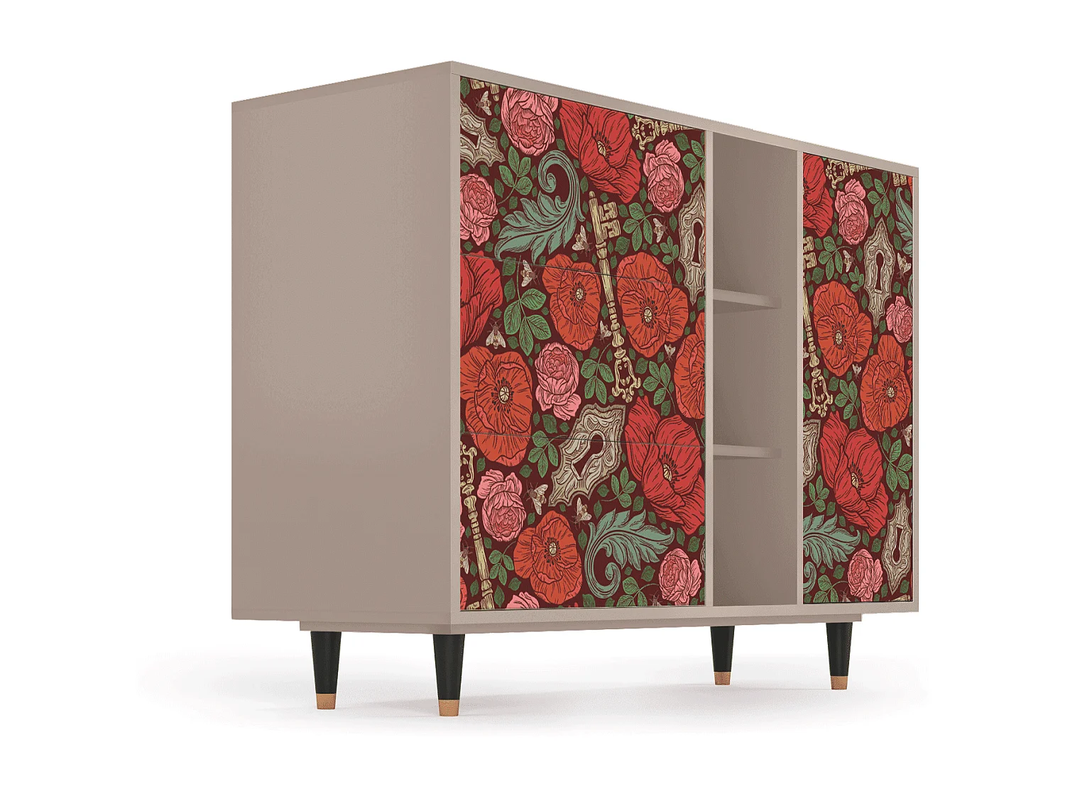 Sideboard - 125x98x48 cm - BS2 - Poppy Garden, Latte