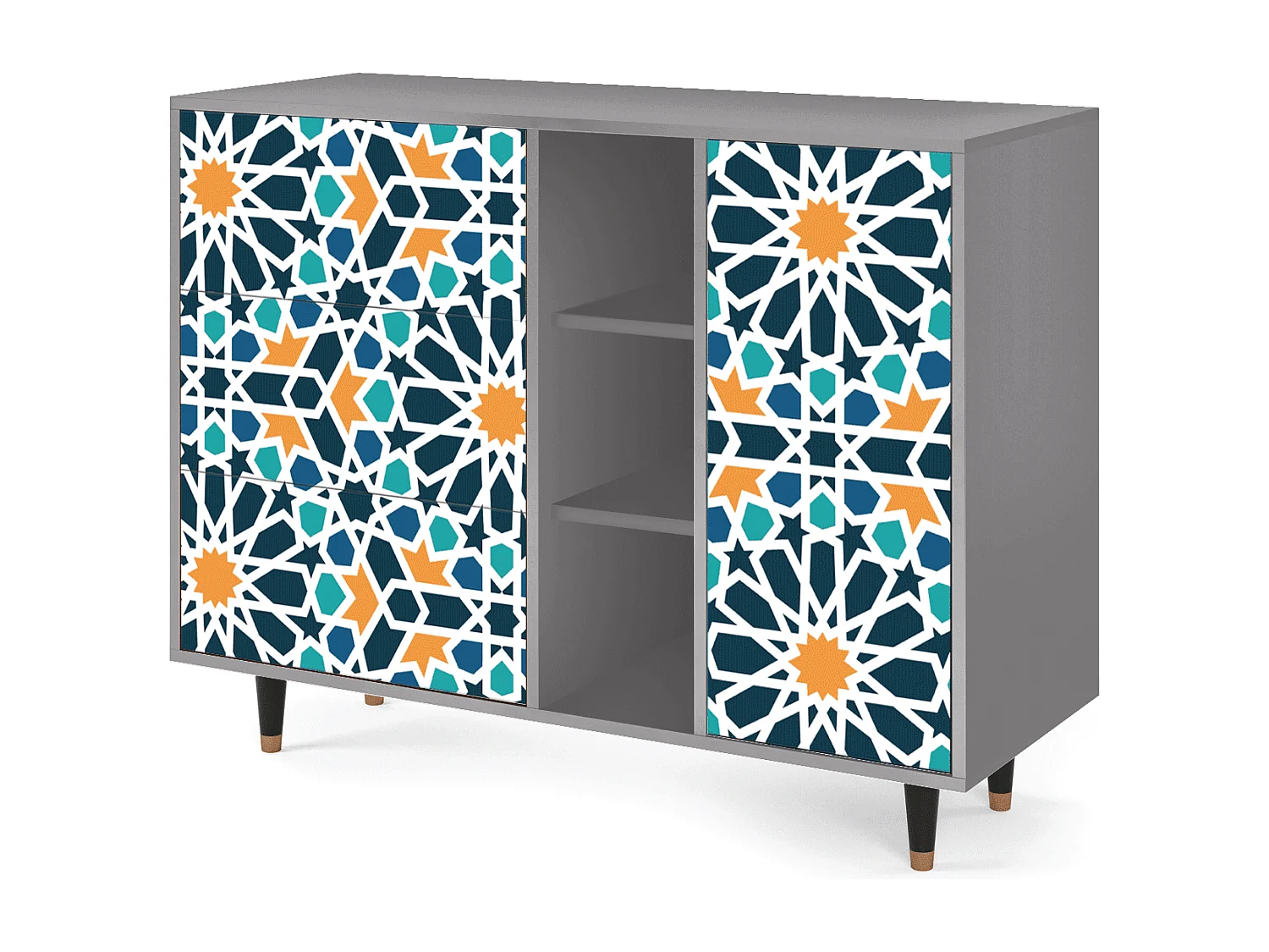 Buffet - 125x98x48 cm - BS2 - Kaleidoscope, Gris