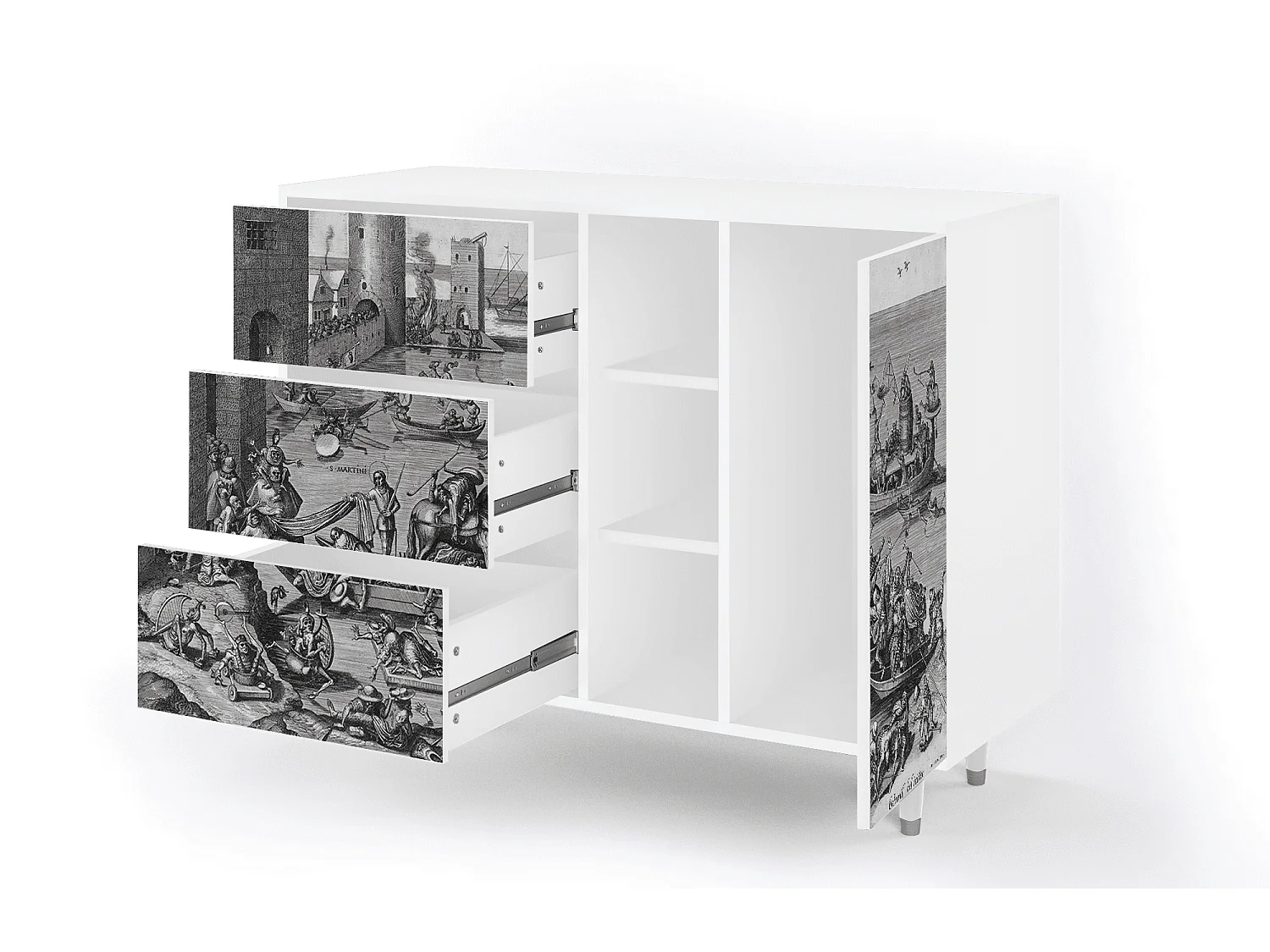 Aparador - 125x98x48 cm - BS2 - Saint Martin, Branco