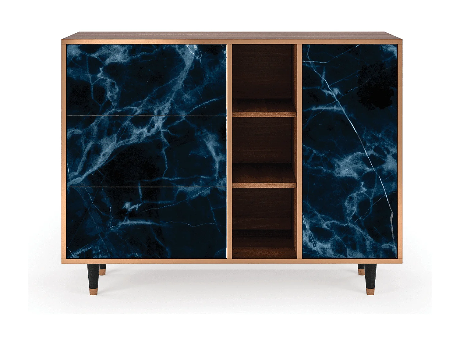 Kredens - 125x98x48 cm - BS2 - Deep Ocean, Orzech