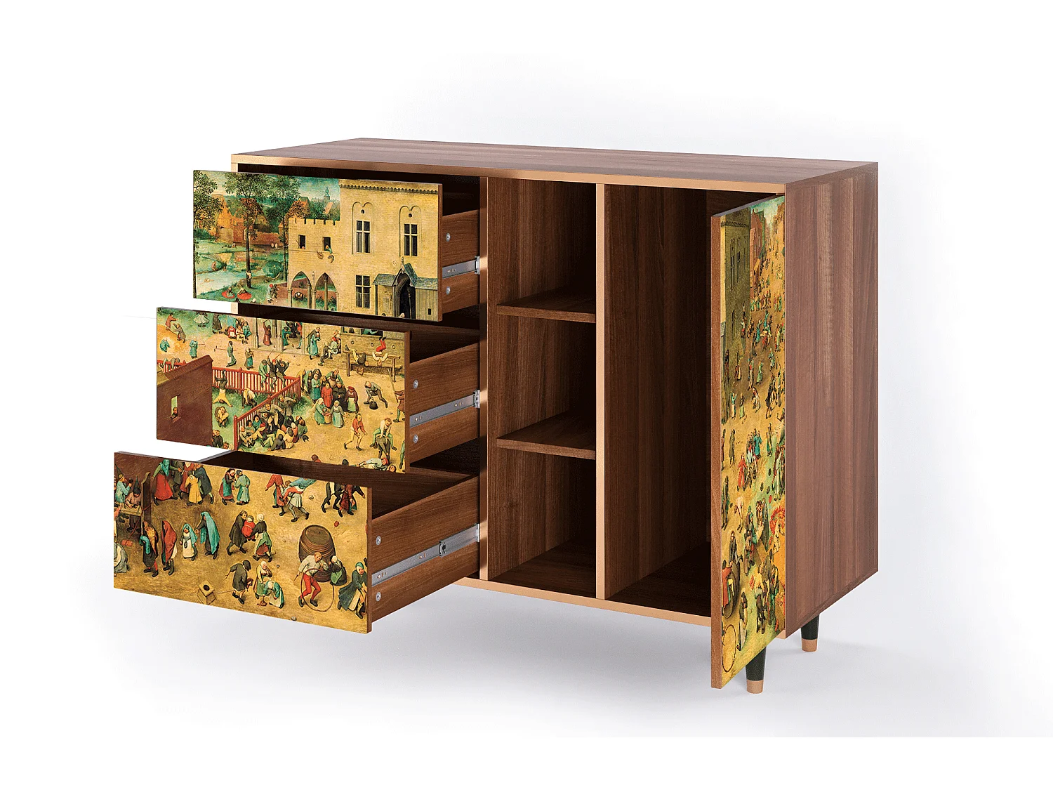 Sideboard - 125x98x48 cm - BS2 - Children Games, Walnuss