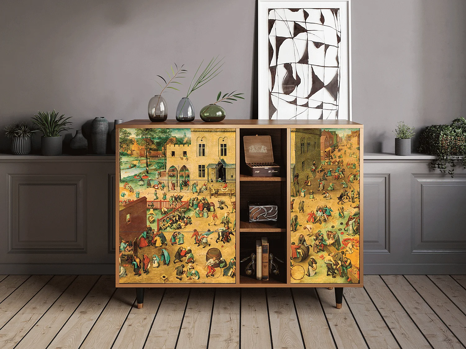 Kredens - 125x98x48 cm - BS2 - Children Games, Orzech